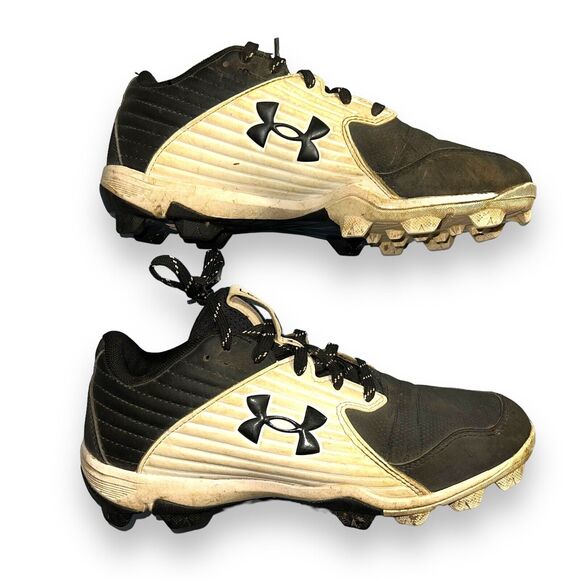 Under Armour Mens Baseball Cleats Leadoff RM Low Molded Shoes Black White 6.5 - Picture 1 of 7